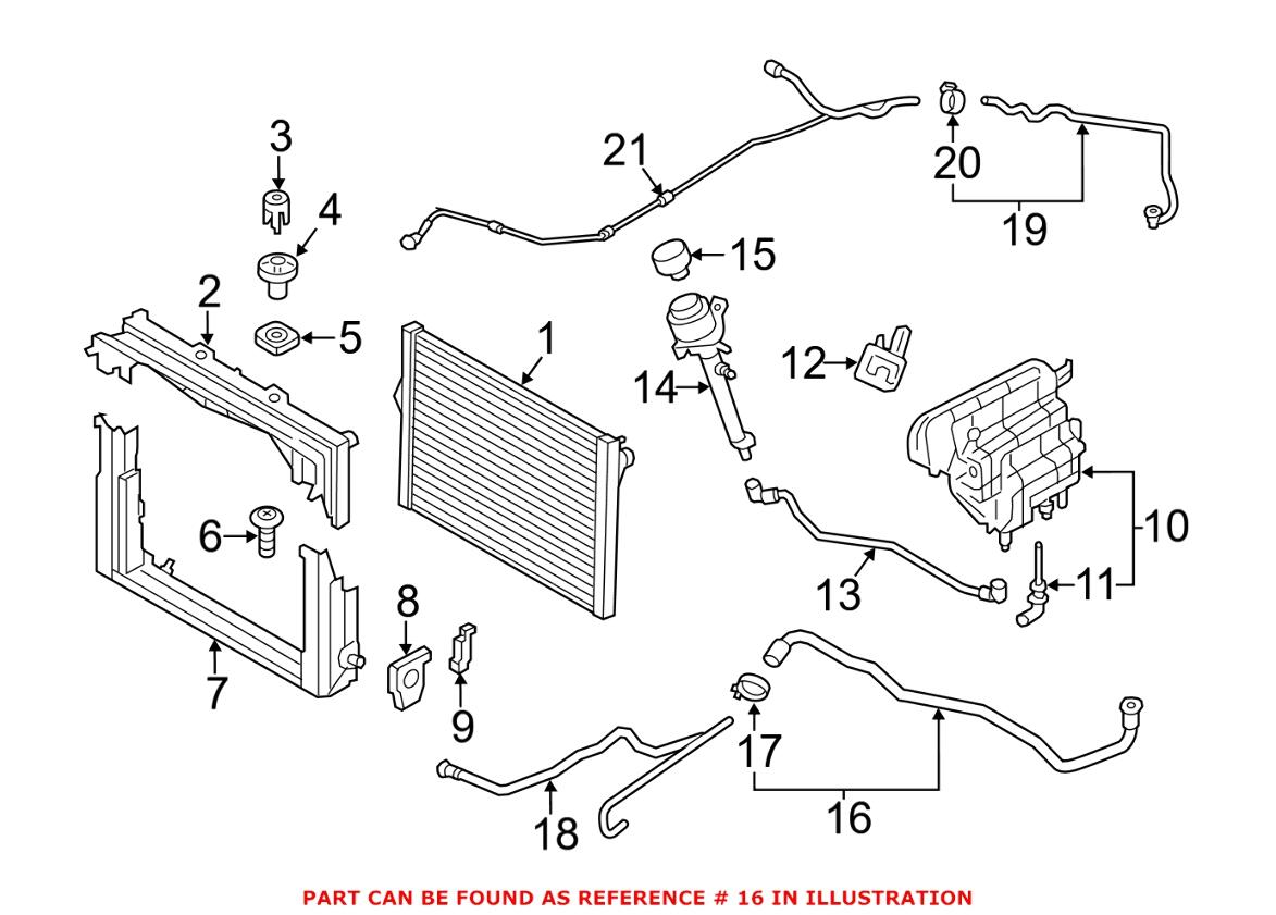 BMW Engine Coolant Reservoir Hose 17122284286